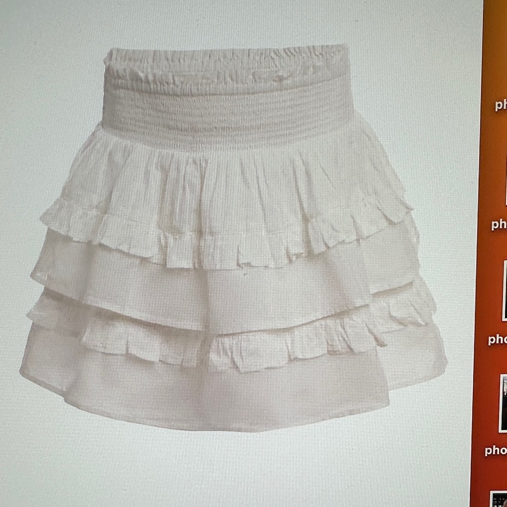 LoveShackFancy White Ruffled Skirt